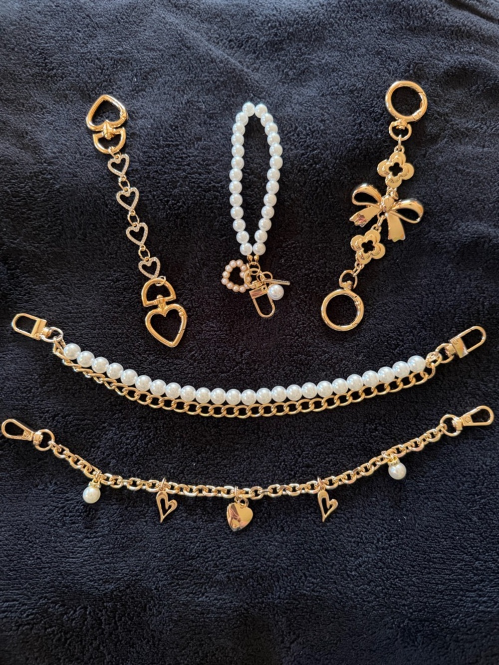 Gold and Pearl Women's Purse Chains